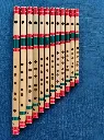 Premium Bansuri Flutes Set (12 Natural Pieces) Medium Flutes. B,A#,A,G#,G,F#,F,E,D#,D,C#,C .
